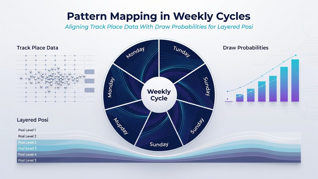 Chart illustrating alignment of track place data points with football draw probability curves across weekly cycles