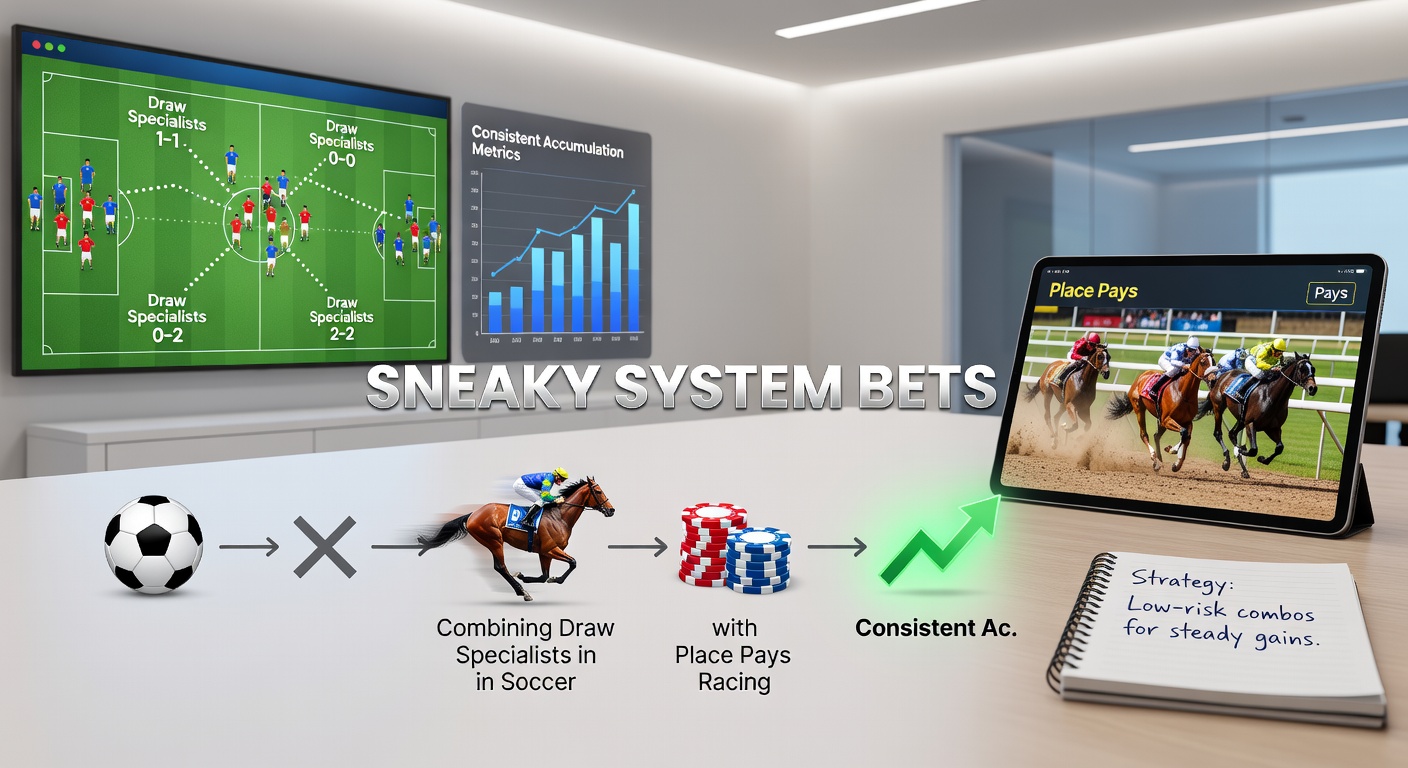 Chart illustrating place payout frequencies in horse racing overlaid with soccer draw statistics, highlighting system bet overlaps