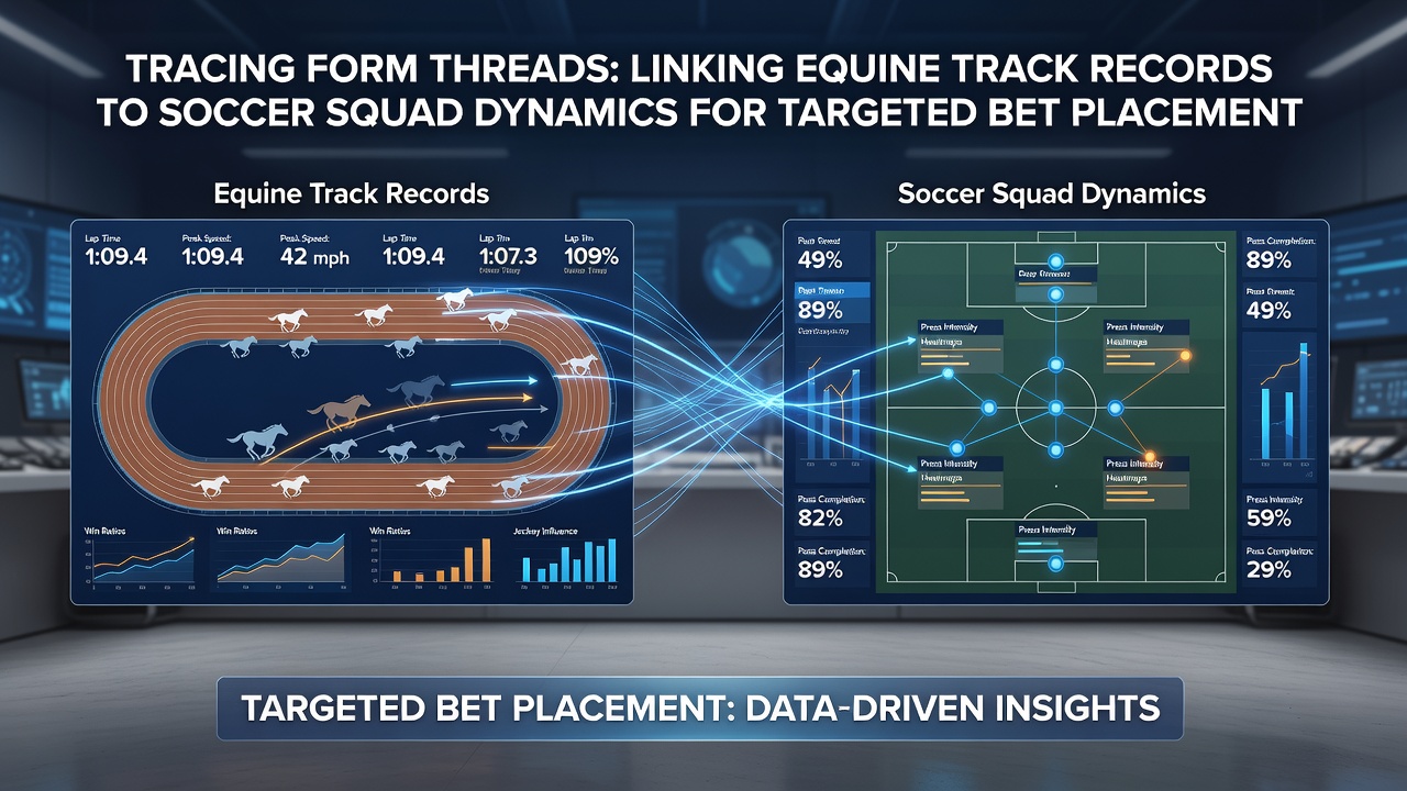 Side-by-side data visualization of horse racing form and soccer squad statistics for betting models